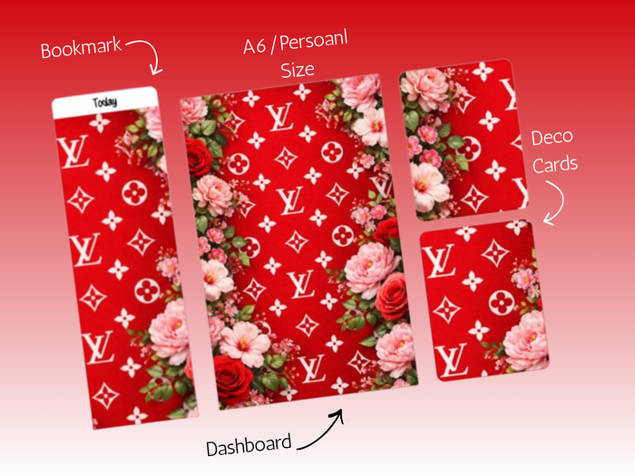 Dash Bundle | A6 Rings | Red L Floral