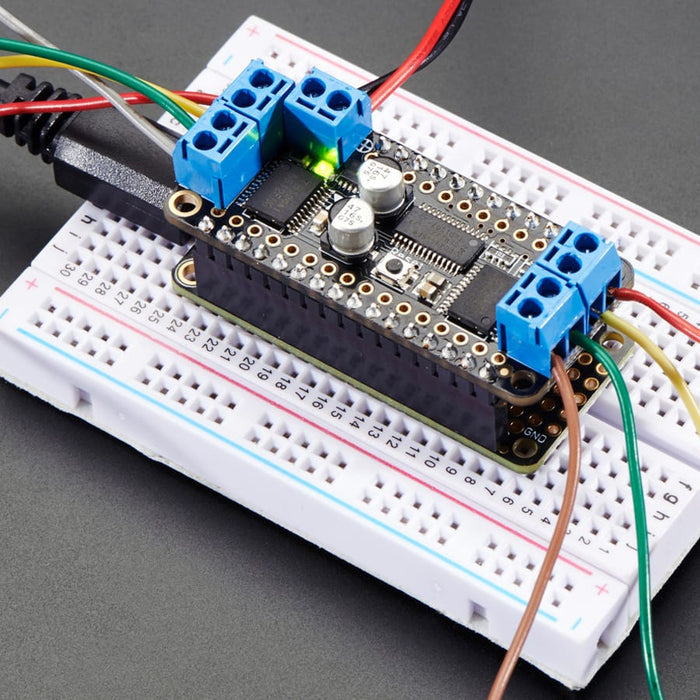 DC Motor + Stepper FeatherWing add-on for all Feather Boards by Adafruit - The Pi Hut