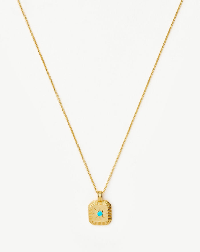 Star Ridge Birthstone Pendant Necklace | 18ct Gold Vermeil/Dyed Turquoise Magnesite Necklaces Missoma