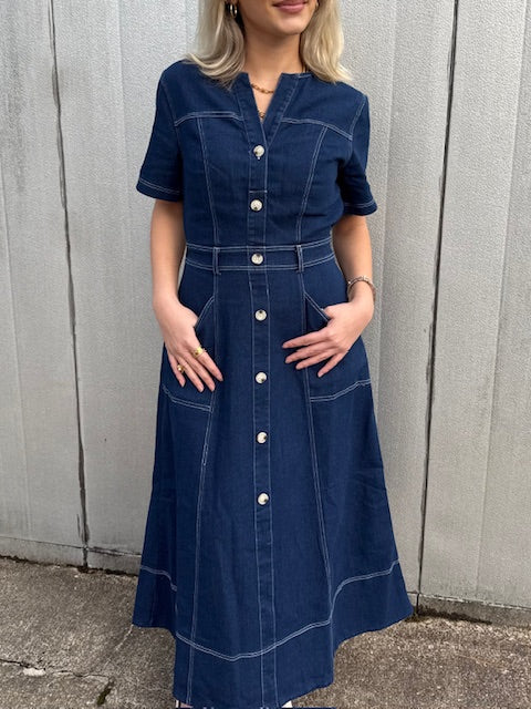 Denim Mid-length Dress