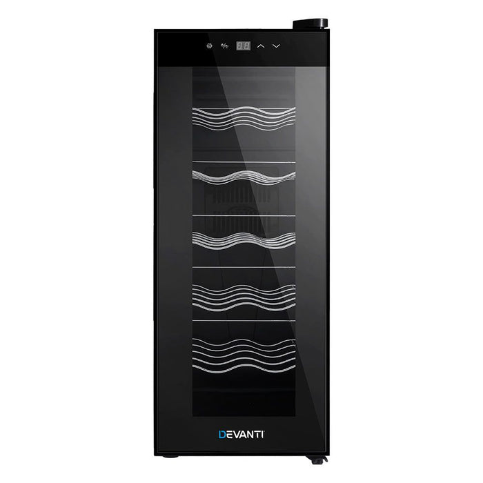Devanti Wine Cooler 12 Bottle Thermoelectric Fridge Storage Chiller -Home Living Store - -