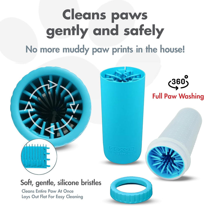 Dexas MudBuster Portable Dog Paw Cleaner Blue Large Paw Cleaner For Dogs Premium Quality Pet Supplies And Dog Accessories