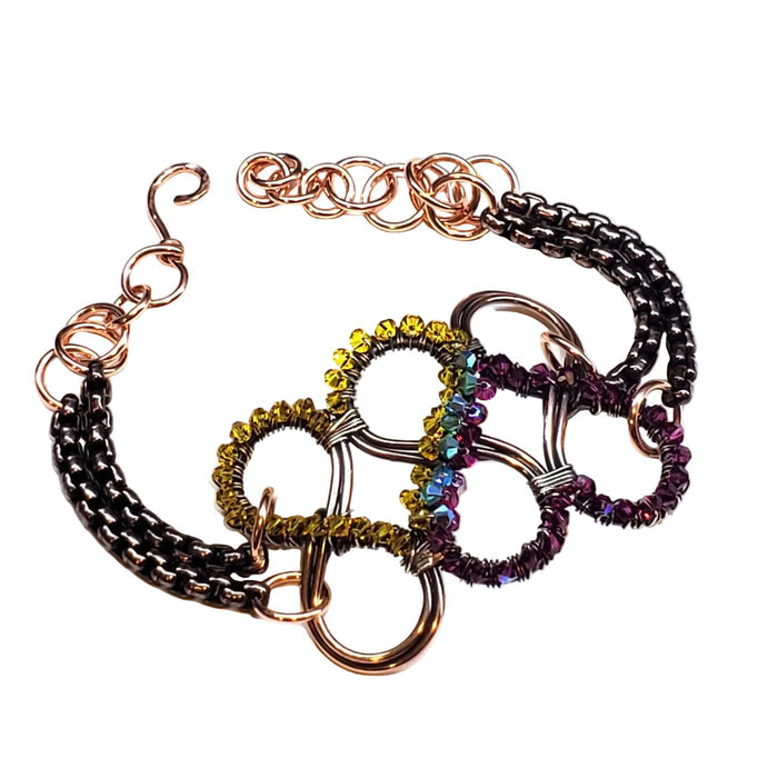 Double Heart Infinity Bracelet Cuff