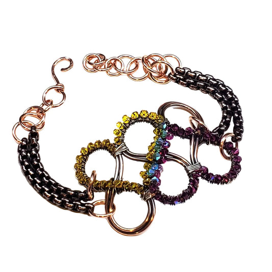 Double Heart Infinity Bracelet Cuff
