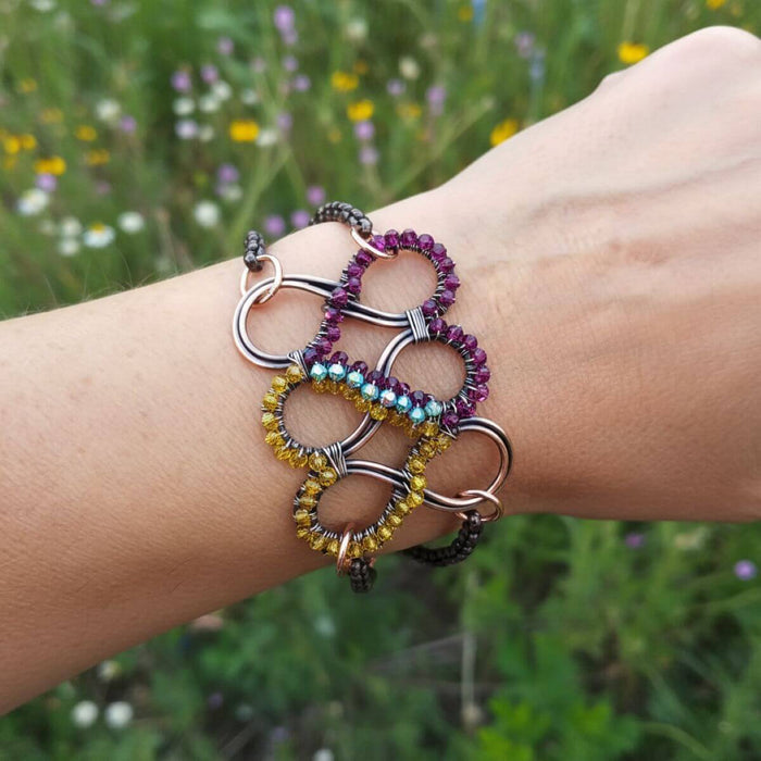 Double Heart Infinity Bracelet Cuff