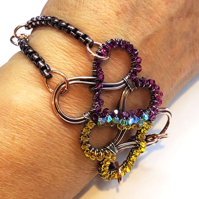 Double Heart Infinity Bracelet Cuff