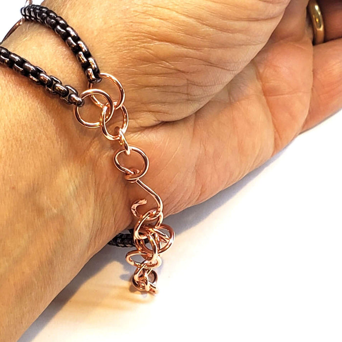 Double Heart Infinity Bracelet Cuff