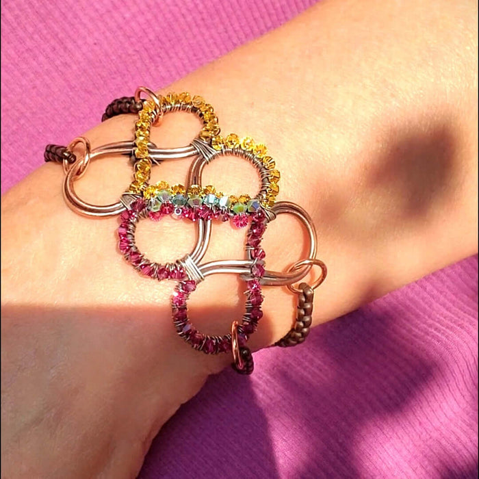 Double Heart Infinity Bracelet Cuff