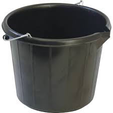 Durable, Heavy Duty, Black Construction Bucket: Perfect for use in carrying cement or tools on the construction site - HD581 MEGA