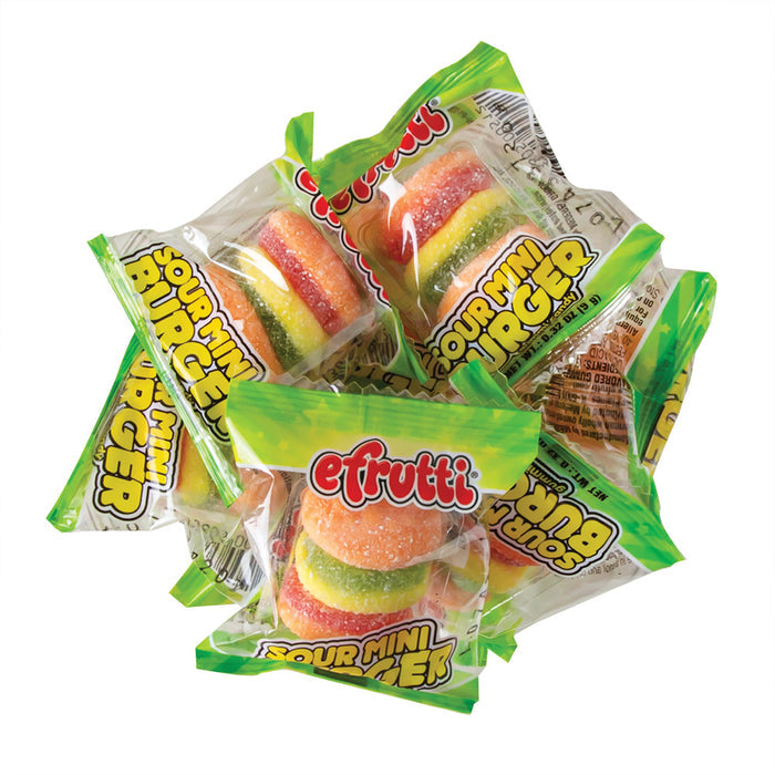 E. Frutti Sour Mini Burger Gummy Candy - 101 Count