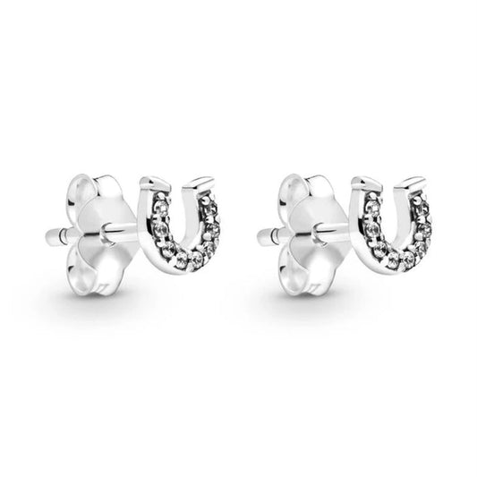 Earrings: Horseshoe - Crystal