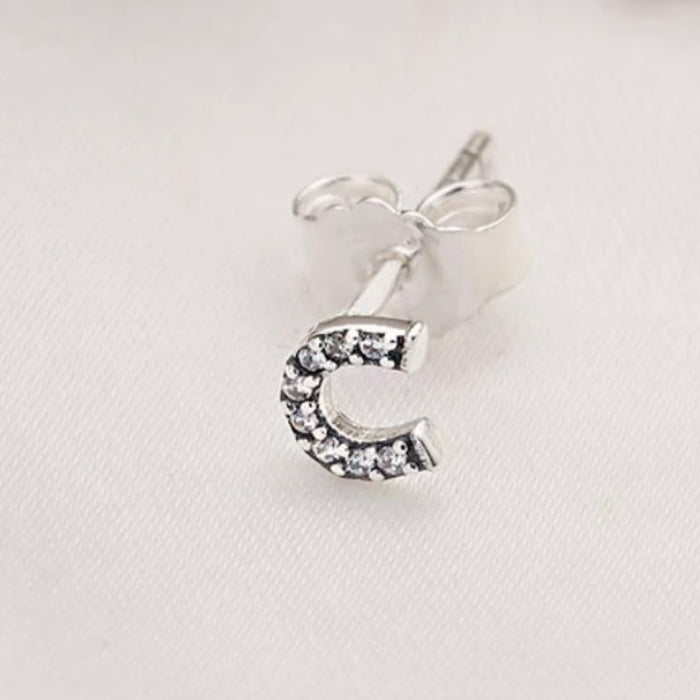 Earrings: Horseshoe - Crystal