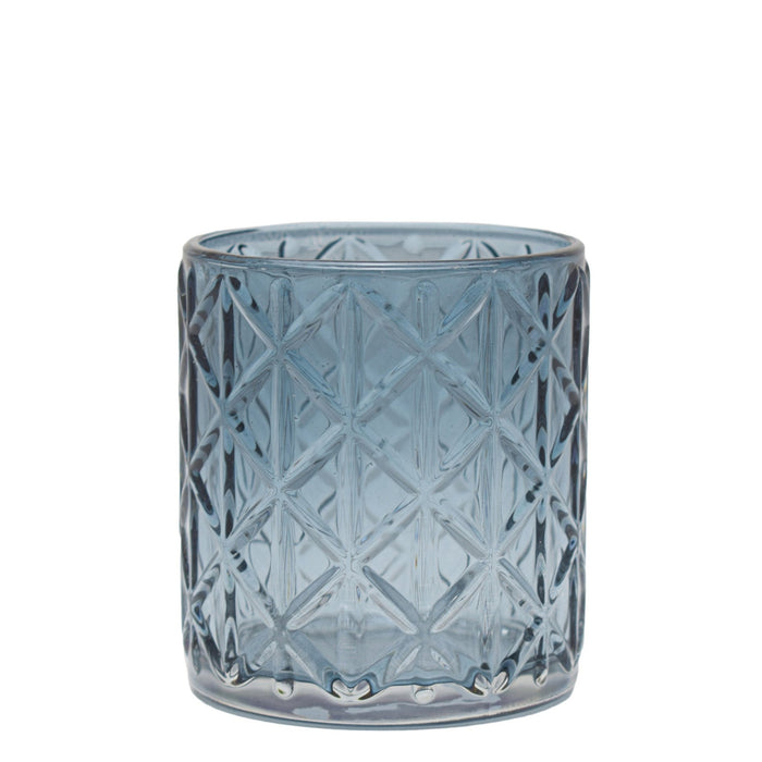 Eetrite Diamond Candle Holder 10cm - Smoked Blue