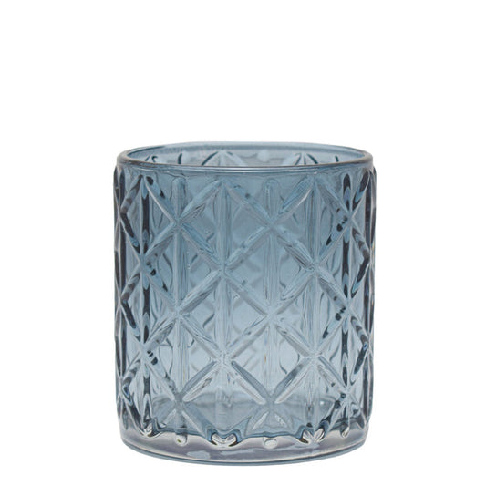 Eetrite Diamond Candle Holder 10cm - Smoked Blue