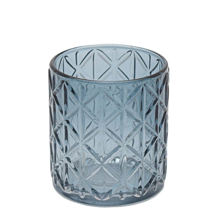 Eetrite Diamond Candle Holder 10cm - Smoked Blue