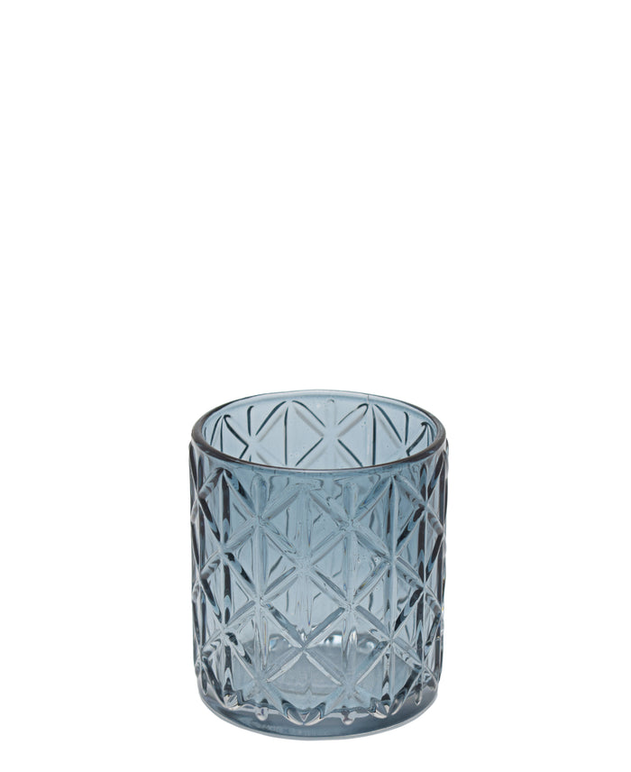 Eetrite Diamond Candle Holder 8cm - Smoked Blue