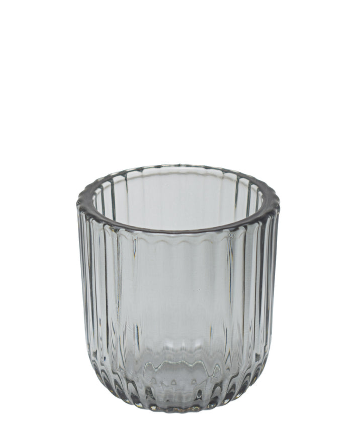 Eetrite Ribbed Tumbler 9cm - Smoked Grey