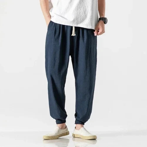 Eli Riva Men’s Cotton Linen Harem Pants