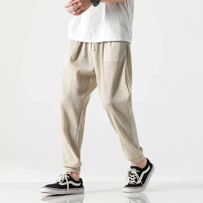 Eli Riva Men’s Cotton Linen Harem Pants