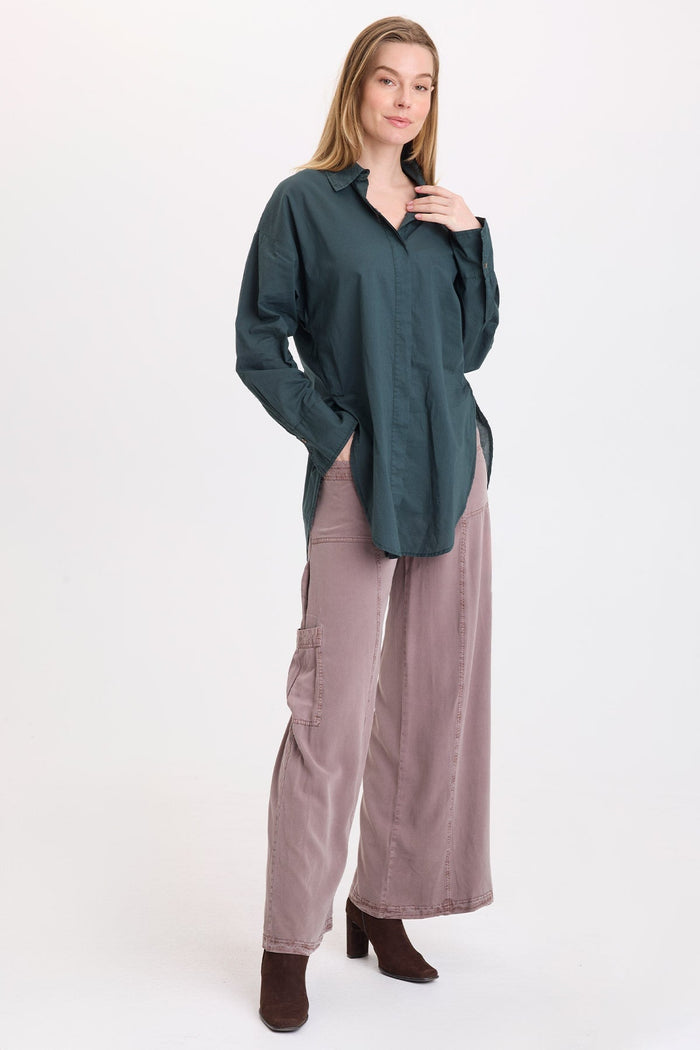 Wearables Ellard Voile High-Low Button-Up Blouse