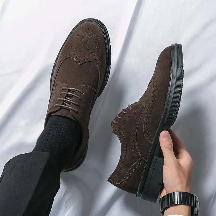 Emilio Rossalini Men’s Lace-Up Brogue Dress Shoes