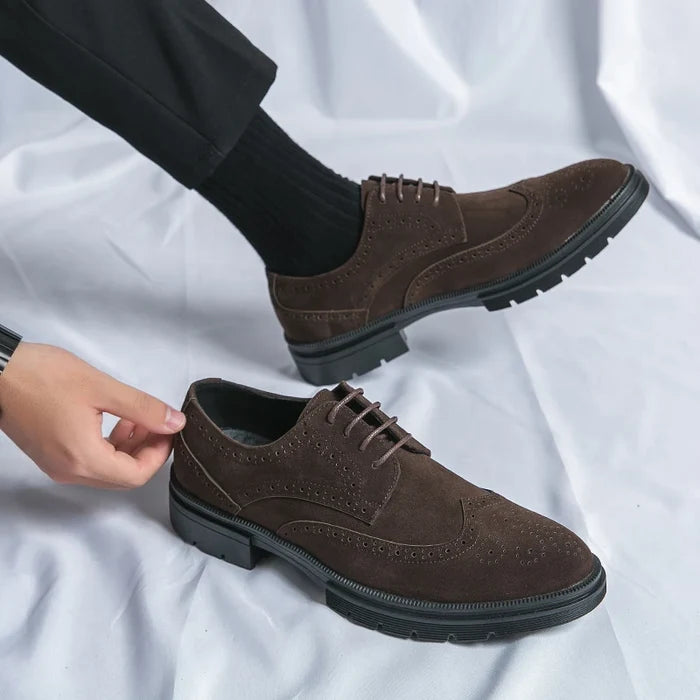 Emilio Rossalini Men’s Lace-Up Brogue Dress Shoes
