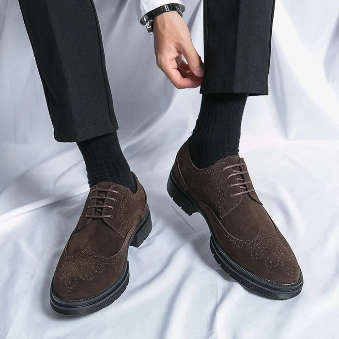 Emilio Rossalini Men’s Lace-Up Brogue Dress Shoes