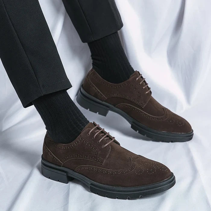 Emilio Rossalini Men’s Lace-Up Brogue Dress Shoes