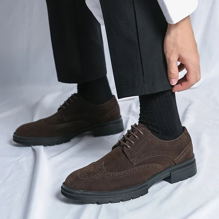 Emilio Rossalini Men’s Lace-Up Brogue Dress Shoes