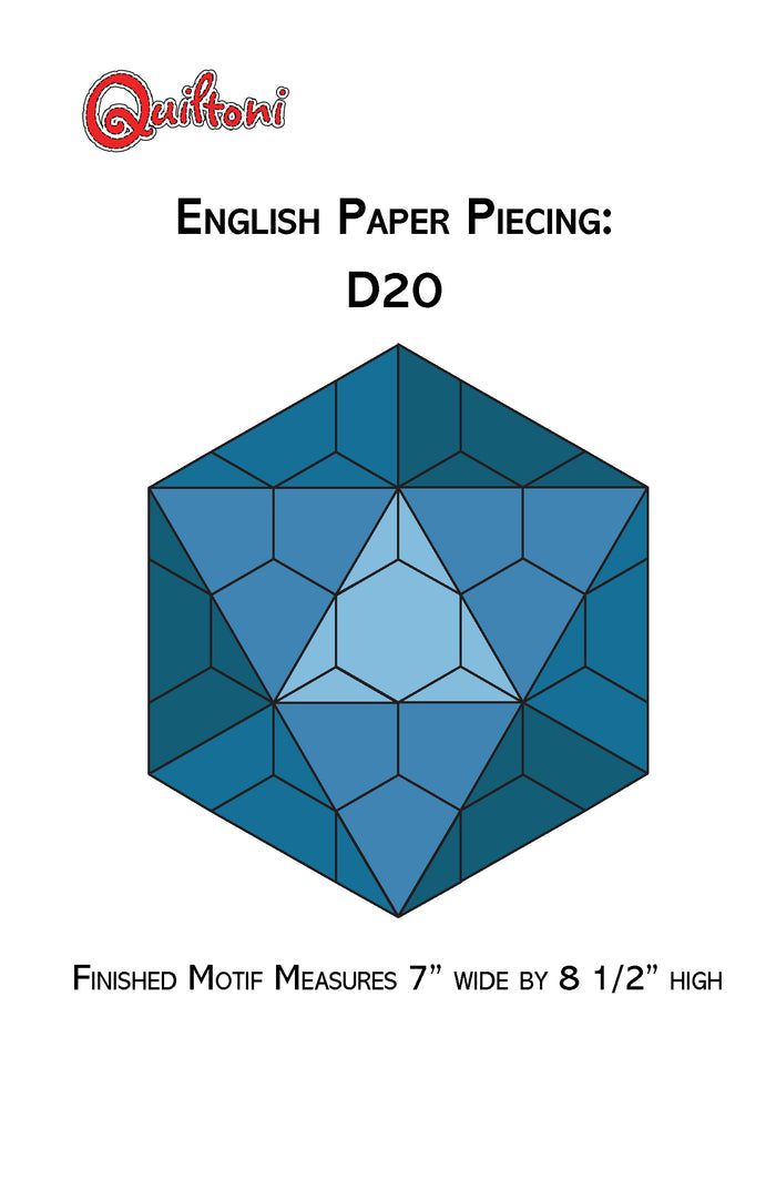 English Paper Piecing: D20 Pattern Only PDF