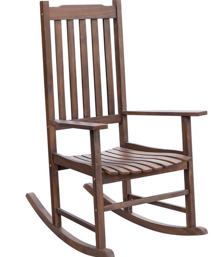 Ergonomic  Wood Outdoor Rocking Chair – Weather-Resistant Patio Seating - Eco Trade Company
