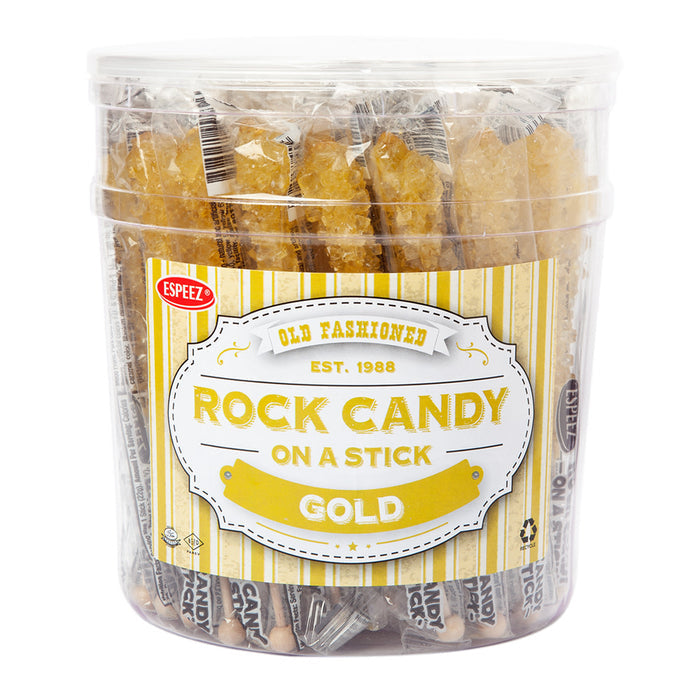 Espeez Gold Rock Candy Lollipops - 36 Count
