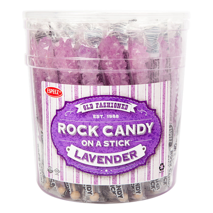 Espeez Tutti Frutti Lavender Rock Candy Sticks - 36 Count