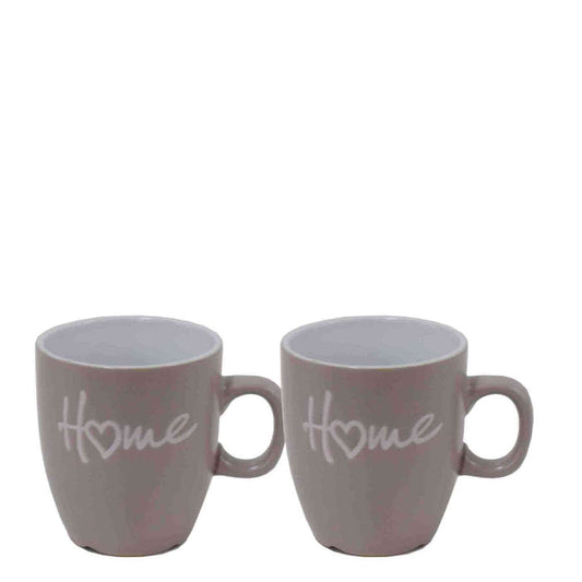 Excellent Houseware 2 Piece 150ml Home Mugs Set - Grey