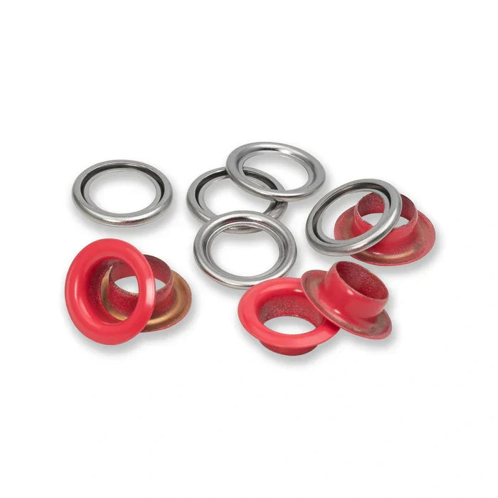 Eyelets with washers 11 mm red 20pc