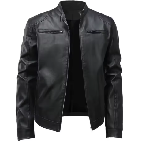 Fashionable Slim Fit Men's Leather Jacket