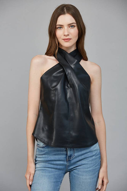 FAUX LEATHER CRISSCROSS / L