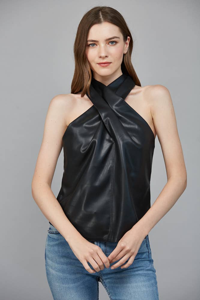 FAUX LEATHER CRISSCROSS / L