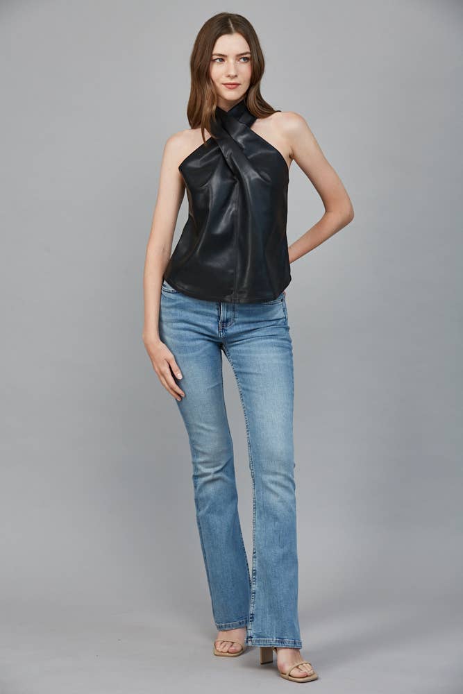 FAUX LEATHER CRISSCROSS / L