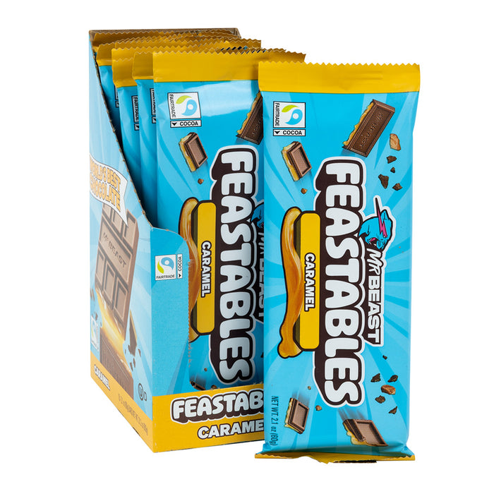 Feastables Milk Chocolate Caramel Candy Bar - 10 Count