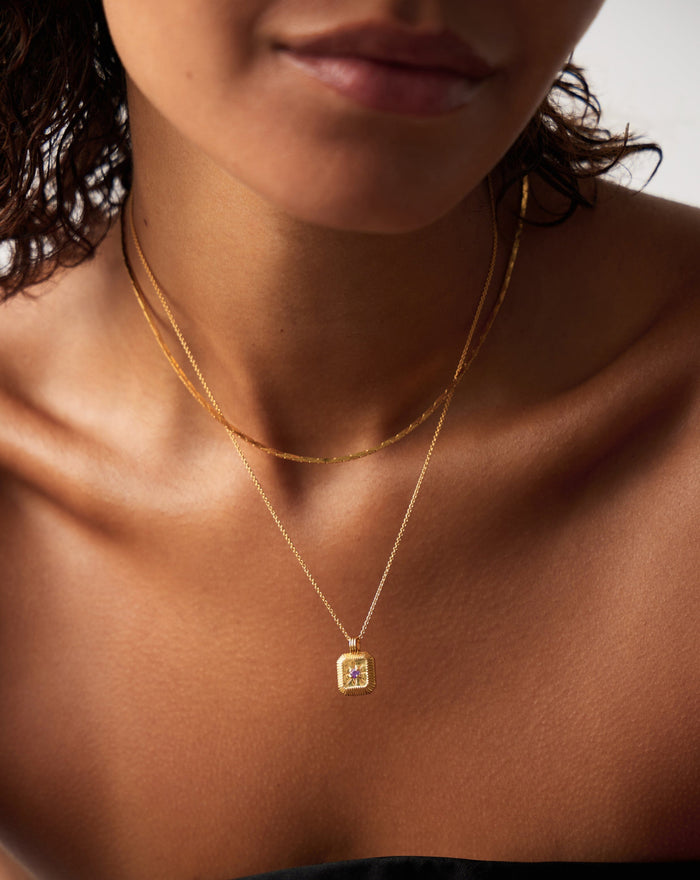 February Birthstone Pendant Necklace | 18ct Gold Vermeil/Amethyst Necklaces Missoma