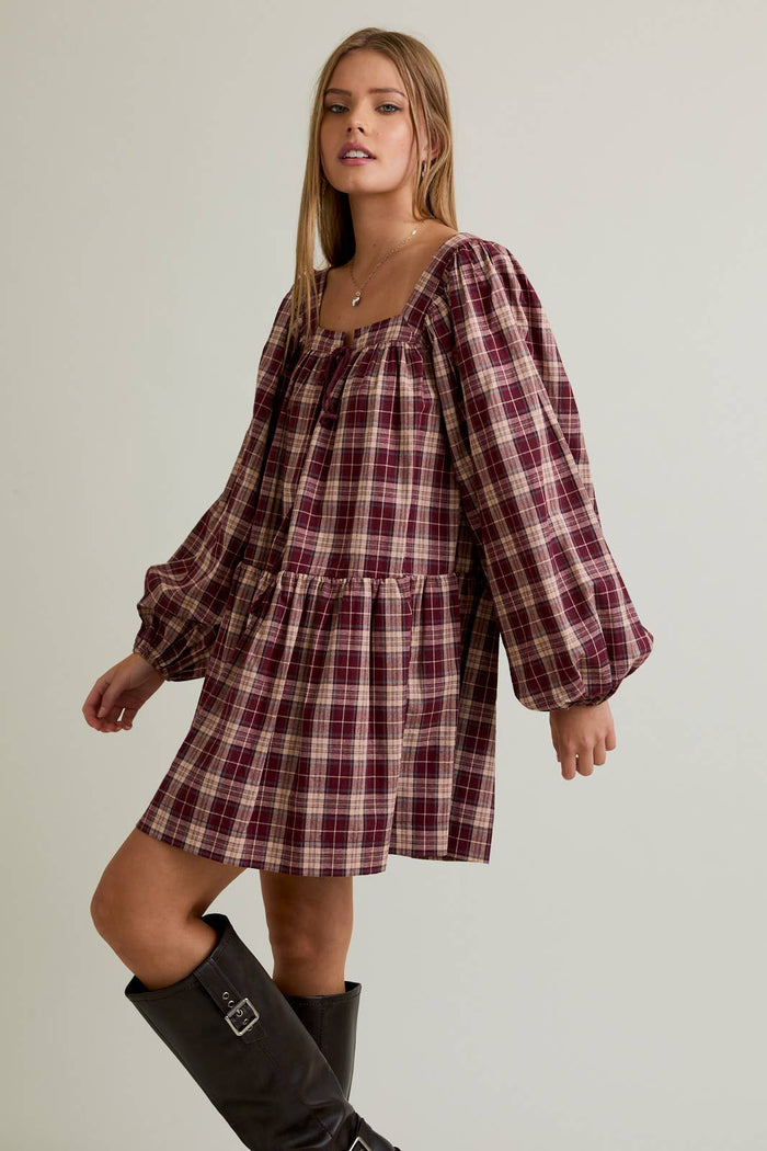 FLANNEL MINI DRESS