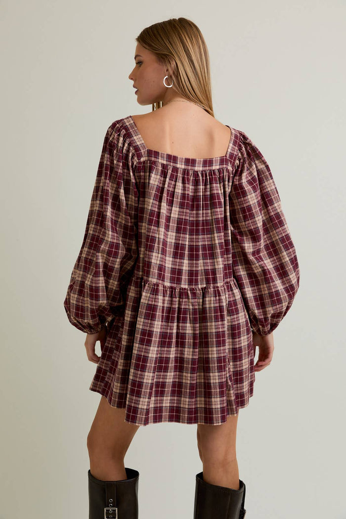FLANNEL MINI DRESS