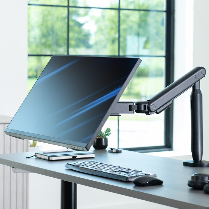 Flexible Mechanical Arm Single Ultrawide Monitor Desk Mount - Up to 35" Screens