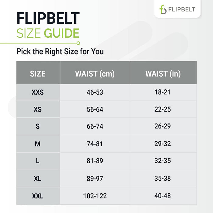 FlipBelt Zipper Running Belt Carbon XXS