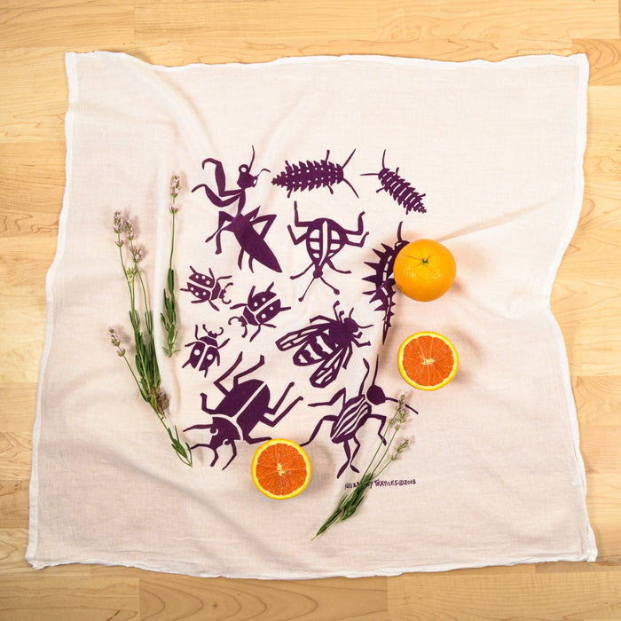 Flour Sack Dish Towel - Bugs