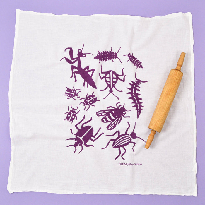 Flour Sack Dish Towel - Bugs