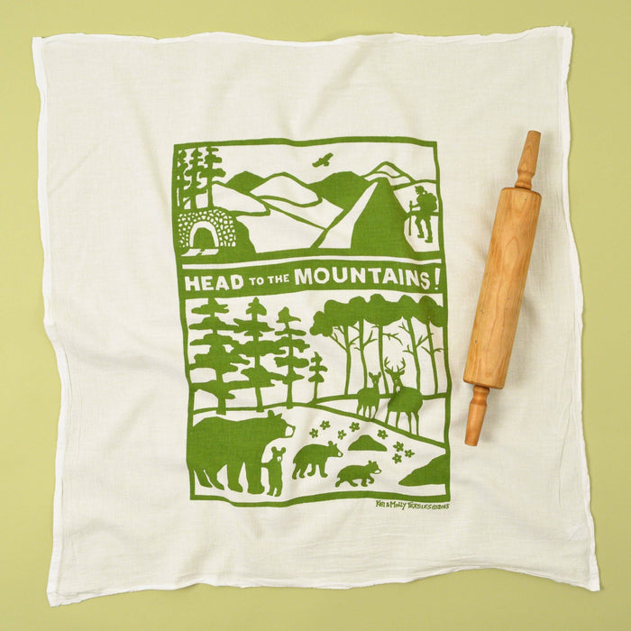 Flour Sack Dish Towel - Head to the Mountains