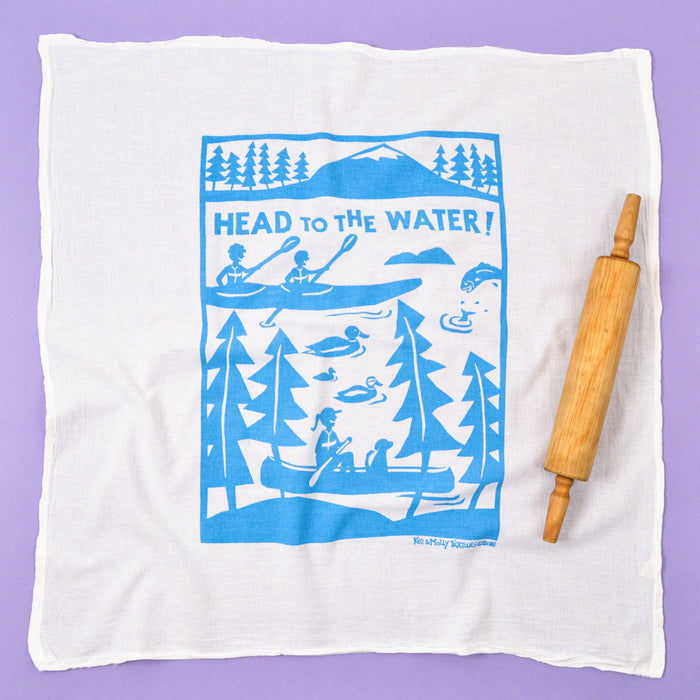 Flour Sack Dish Towel - Head to the Water