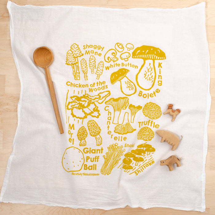 Flour Sack Dish Towel - Mushrooms